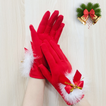 Red Casual Cute Print Split Joint Gloves