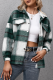 Green Casual Plaid Patchwork Turndown Collar Outerwear
