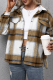 Yellow Casual Plaid Patchwork Turndown Collar Outerwear