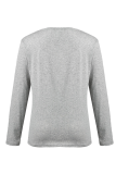 Grey Fashion Street Print Patchwork O Neck Tops