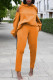 Yellow Casual Solid Patchwork Zipper Hooded Collar Long Sleeve Two Pieces