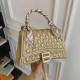 Gold Fashion Casual Plaid Patchwork Bags