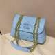Blue Fashion Casual Plaid Patchwork Bags