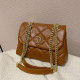 Brown Fashion Casual Plaid Patchwork Bags