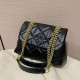 Black Fashion Casual Plaid Patchwork Bags