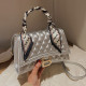 Silver Fashion Casual Plaid Patchwork Bags