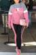 Pink Fashion Sportswear Print Letter Hooded Collar Long Sleeve Two Pieces