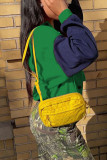 Red Casual Street Solid Patchwork Buckle Outerwear