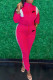 Rose Red Fashion Casual Print Patchwork Long Sleeve Two Pieces
