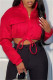 Red Fashion Casual Solid Cardigan Mandarin Collar Outerwear
