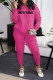 Rose Red Casual Print Patchwork O Neck Long Sleeve Two Pieces