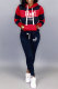 Blue Fashion Casual Letter Print Basic Hooded Collar Long Sleeve Two Pieces