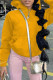 Yellow Fashion Casual Solid Basic Hooded Collar Tops