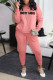 Pink Casual Print Patchwork O Neck Long Sleeve Two Pieces