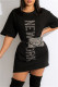 Black Fashion Casual Hot Drilling Basic O Neck Long Sleeve Dresses (Without Belt Bag)