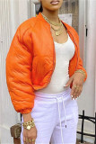 Orange Fashion Casual Solid Cardigan Outerwear