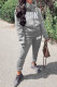 Grey Fashion Casual Letter Print Basic Hooded Collar Long Sleeve Two Pieces