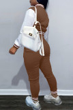 Red Fashion Casual Patchwork Letter Long Sleeve Two Pieces