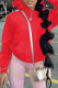 Red Fashion Casual Solid Basic Hooded Collar Tops