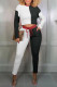 Black Casual Solid Patchwork O Neck Long Sleeve Two Pieces