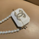 White Fashion Street Letter Pearl Bags