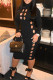 Black Fashion Casual Solid Hollowed Out Turtleneck Long Sleeve Dresses