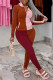Brown Casual Solid Patchwork Zipper Hooded Collar Long Sleeve Two Pieces