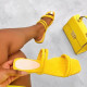 Yellow Daily Simplicity Hollowed Out Round Out Door Shoes