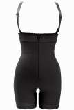 Black Fashion Sexy Solid Patchwork Backless Zipper Bustiers