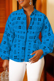 White Casual Print Patchwork Zipper Outerwear