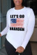 White Red Fashion Casual Letter Print Basic O Neck T-Shirts