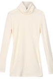 Apricot Fashion Casual Solid Basic Hooded Collar Long Sleeve Dresses