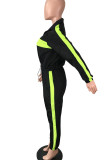 White Casual Solid Patchwork Zipper Collar Long Sleeve Two Pieces