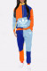 Peacock Blue Fashion Casual Print Patchwork Hooded Collar Long Sleeve Two Pieces