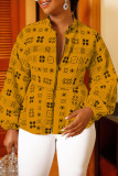 White Casual Print Patchwork Zipper Outerwear