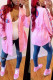 Pink Fashion Sportswear Print Patchwork Turndown Collar Outerwear