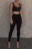 Black Casual Sportswear Solid Basic Skinny High Waist Pencil Solid Color Bottoms