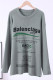 Grey Fashion Celebrities Letter Patchwork O Neck Tops