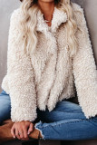 Pink Fashion Casual Solid Cardigan Mandarin Collar Outerwear