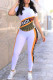 White Fashion Casual Print Patchwork Letter O Neck Short Sleeve Two Pieces