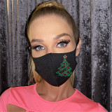 Black Green Fashion Solid Hot Drill Mask