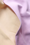 Apricot Casual Solid Patchwork Hooded Collar Tops