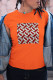 Orange Casual Vintage Print Patchwork O Neck T-Shirts