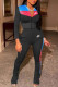 Black Fashion Casual Print Patchwork Long Sleeve Two Pieces
