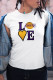 White Sportswear Daily Print Patchwork O Neck T-Shirts