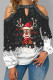 Black Casual Sweet Print Hollowed Out Patchwork O Neck Tops