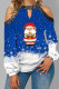 Blue Casual Sweet Print Hollowed Out Patchwork O Neck Tops