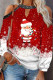 Red Casual Sweet Print Hollowed Out Patchwork O Neck Tops