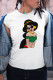 White Street Cute Character Patchwork O Neck T-Shirts