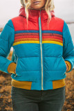 Lake Blue Fashion Casual Patchwork Cardigan Zipper Collar Outerwear